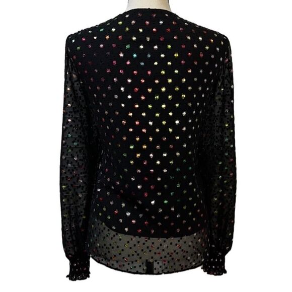 INC Pullover V-Neck Polka-Dot Tie-Hem Blouse - Picture 7 of 11